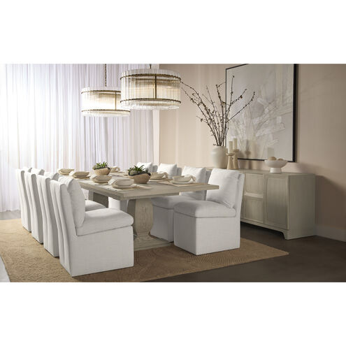 Glenrose Effie Linen Wheeled Dining Chair, Wheeled